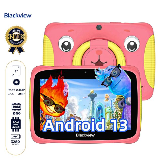 Tablette pour enfants Blackview Tab 3 - 32Go -2Go RAM - 7 pouces - 2MP/0.3MP - 3280mAh - WIFI  - Contrôle parentale - Garantie 12 Mois