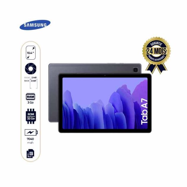 Tablette Samsung Galaxy Tab A7 (2020) - 32Go/3Go - 10.4" - 7040mAh - 24 mois de garantie