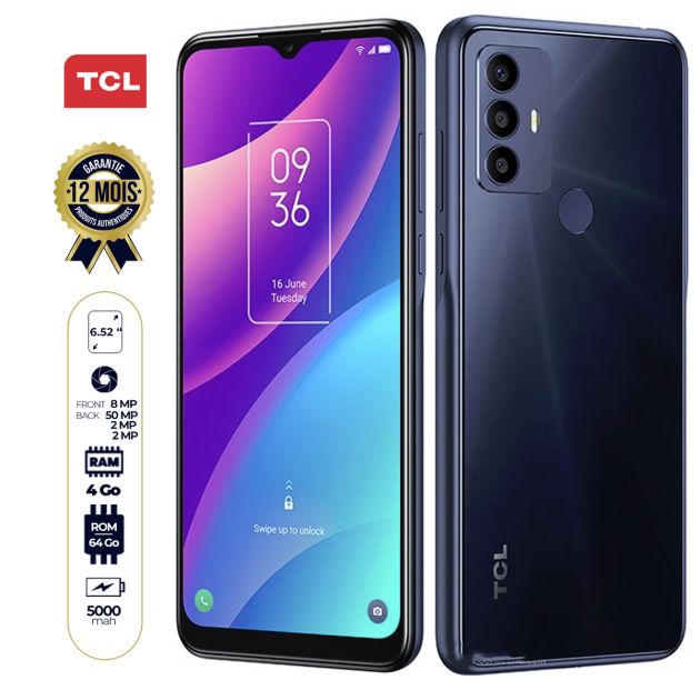 TCL 30 SE - 64Go/4 Go - 6.52" - DEUX nano sim - 50MP/8MP - 5000mAh - Garantie 12 mois