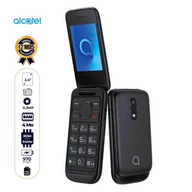 Téléphone Clapet Alcatel 2053 Dual Sim - 64Mo/4Mo - 970mAh - 12 Mois de Garantie
