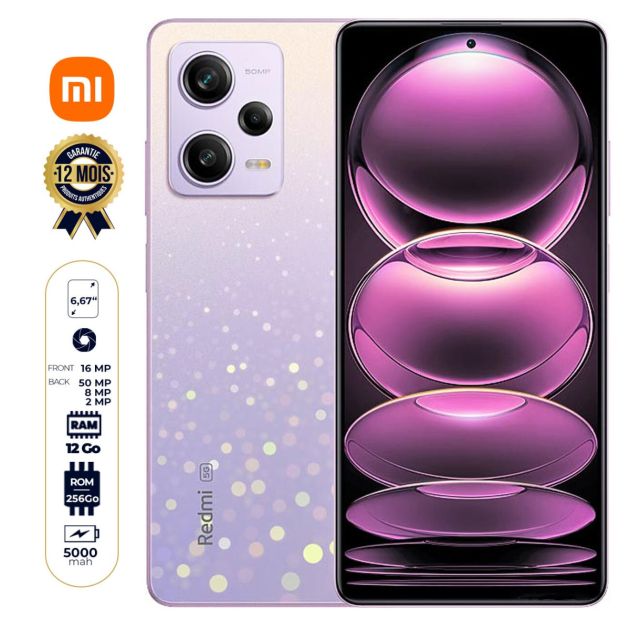 Xiaomi Redmi Note 12 Pro 5G - 256Go /12Go RAM - 6.67" - 2SIM - 50MP - 5000mAh - Version Indienne - 12 Mois de garantie