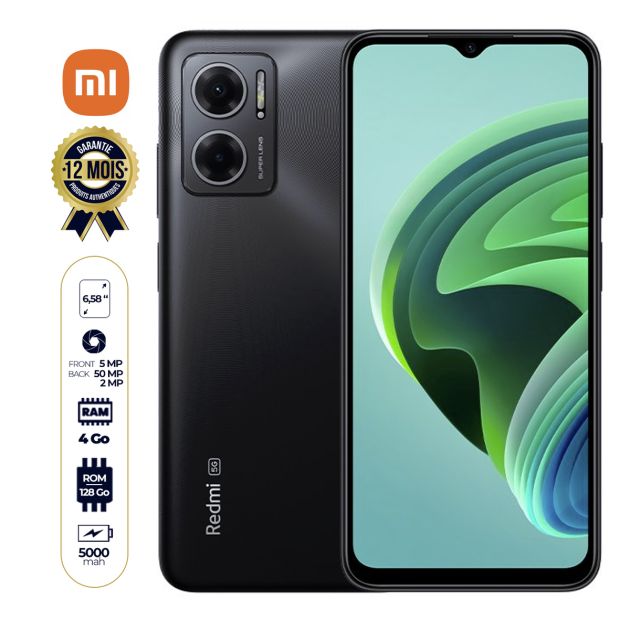Xiaomi Redmi Note 11E 5G - 128 Go/4Go RAM - 6.58" - 2 Nano SIM - 50MP+2MP/5MP - 5000mAh - Version Chinoise - Garantie 12 Mois